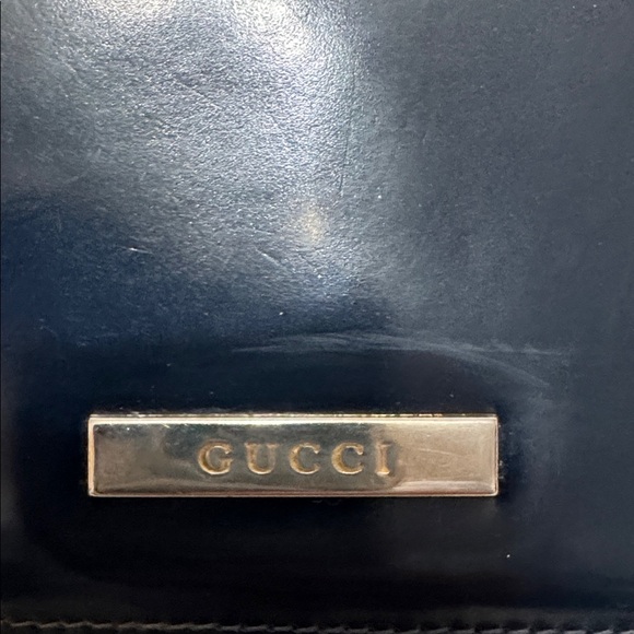 Gucci Navy Patent leather snap wallet - Picture 2 of 10